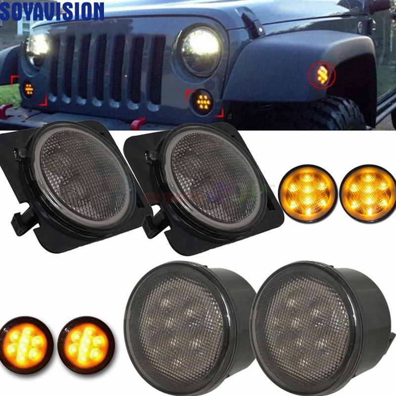 Черный светодиодный светильник переднее крыло вспышки боковой маркер указатель