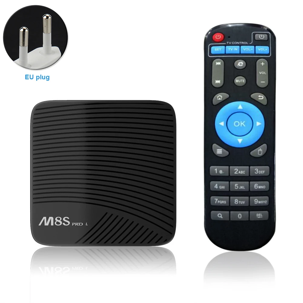 M8S PRO L Android 7 1 ТВ телеприставки Smart медиаплеер с гарнитурой WI FI HDMI удаленного