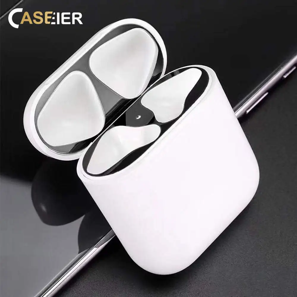 Caseier Проводные модели Универсальный клеящийся порошок для Airpods 1 2 Металл Bluetooth