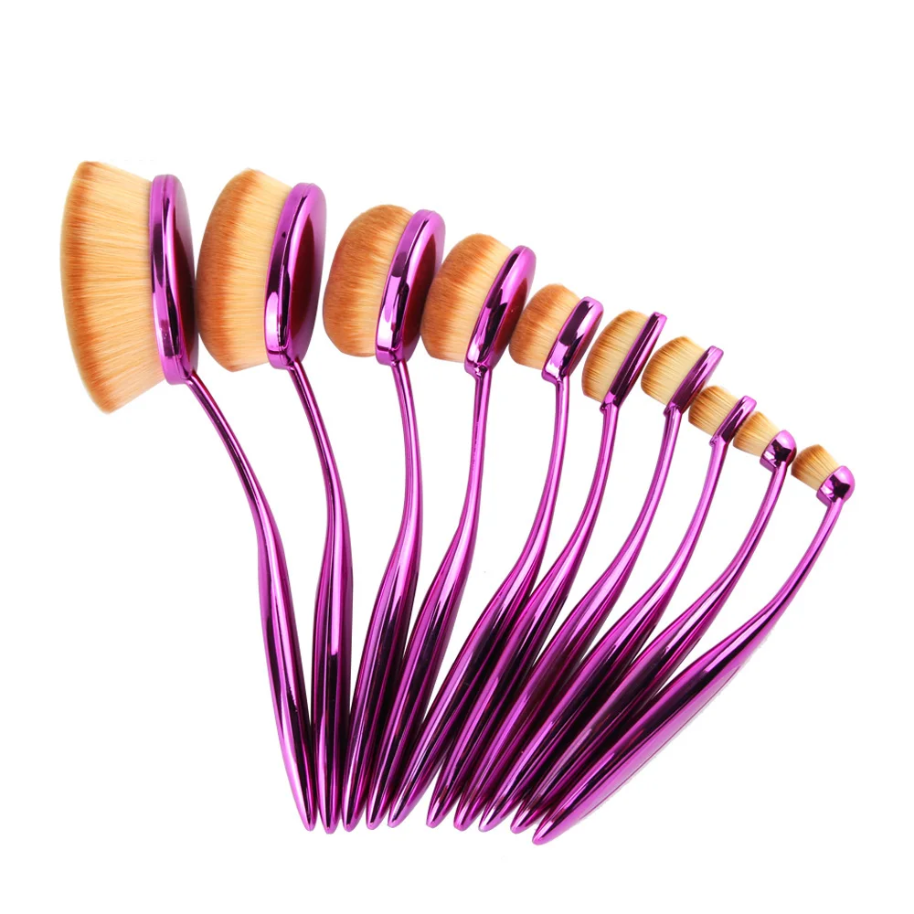 FULLNOW 10Pcs Makeup Toothbrush Shape Oval Brush Set Contour Foundation Kit Tooth Brushes | Красота и здоровье