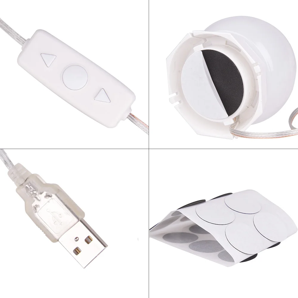 Anpro 5V Светодиодный светильник для макияжа usb зарядка туалетный столик с зеркалом