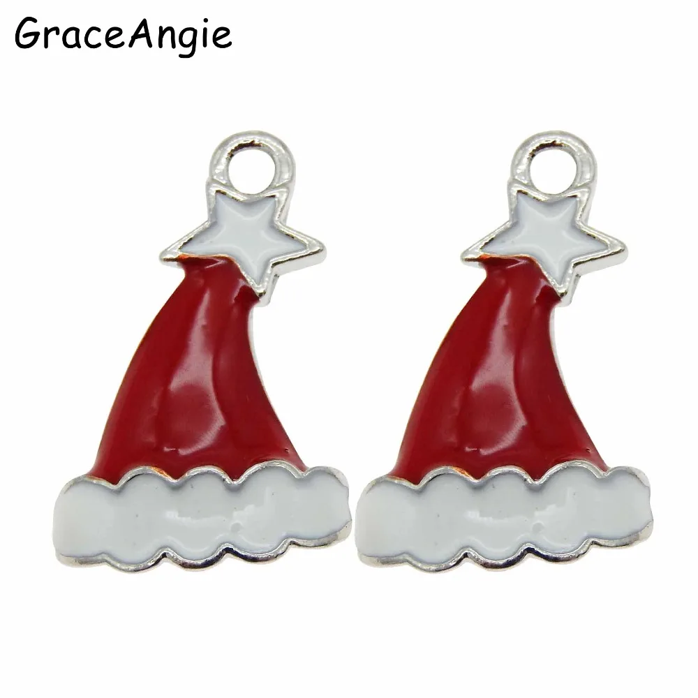 Graceangie 10 шт. Рождество ручной работы Цепочки и ожерелья Санта Клаус Шапки браслет