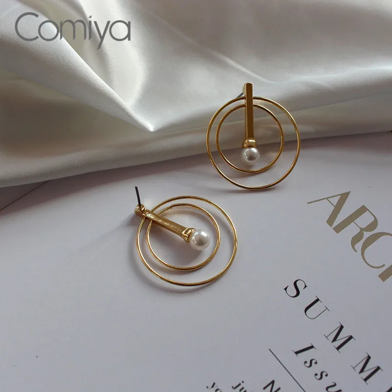 Comiya длинные висячие серьги для женщин со стразами Золото цветной цинк сплав