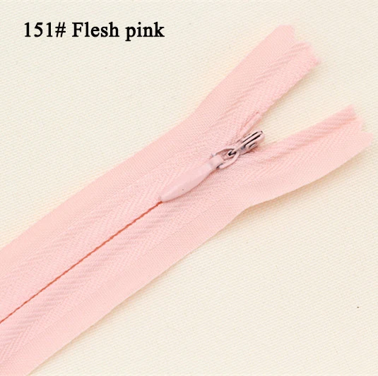 151 flesh pink 10 шт. 28 см; большие размеры 35-40 см, 45 см 50 см 55 60 см в длину 3# невидимые молнии нейлон катушки молнии набор «сделай сам» для пошива одежды аксессуары для одежды - Цвет: 151 flesh pink