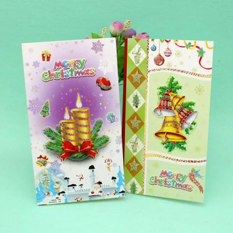 

8 Pcs/lot Creative Three-dimensional Santa Claus Christmas Greeting Card Christmas Decorations Thanksgiving Gift