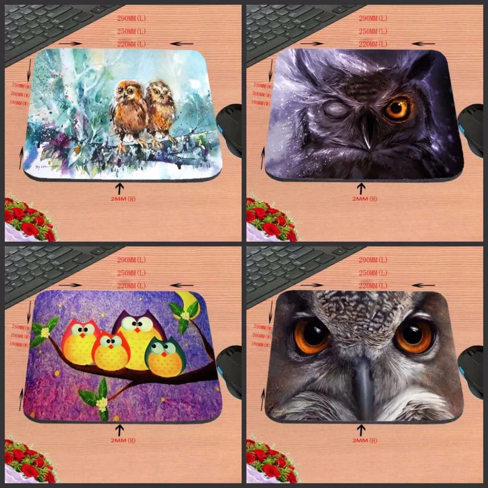 Лучшее качество коврик для мыши на заказ двух сов рисования картин красивый