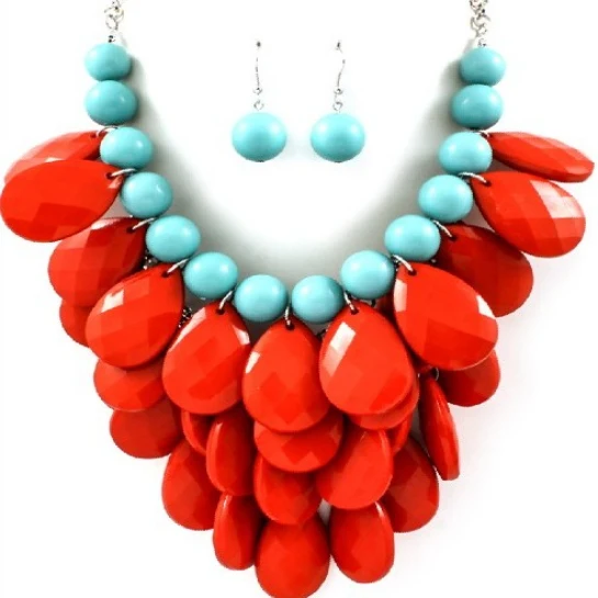 Minimum Order $20 (mixed order) Teardrop statement bubble bib Silver Chain anthropology necklace | Украшения и аксессуары