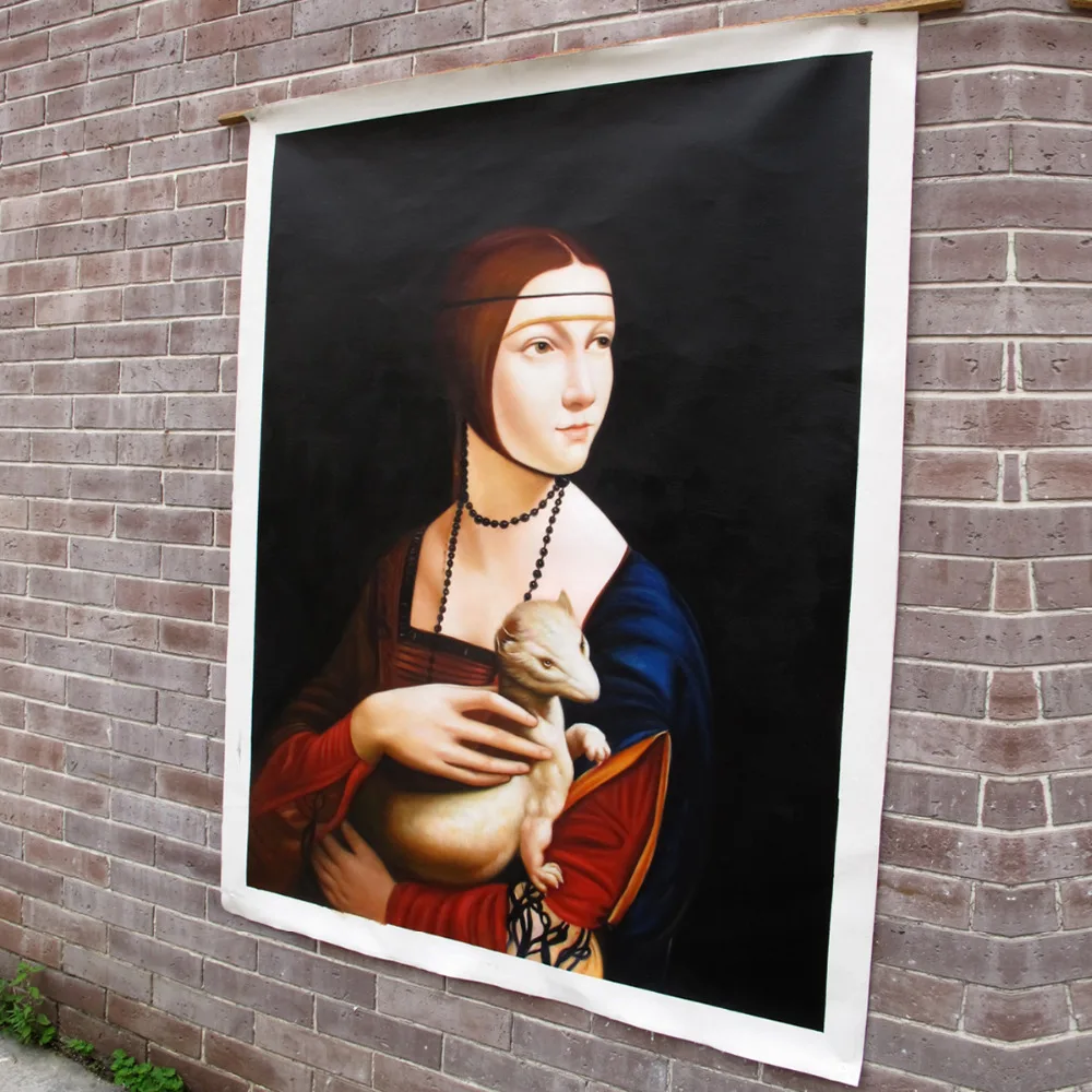 Картина маслом ручной работы леди с Ermine Леонардо да Винчи|painting reproduction|oil painting