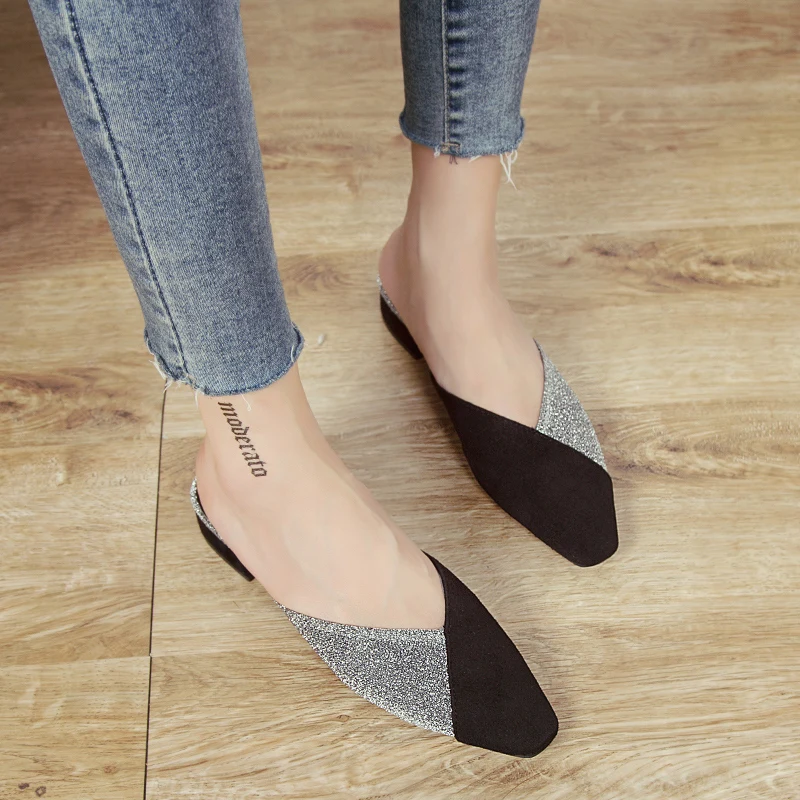 Женские босоножки без задника на квадратном каблуке средней высоты Размеры 35 39