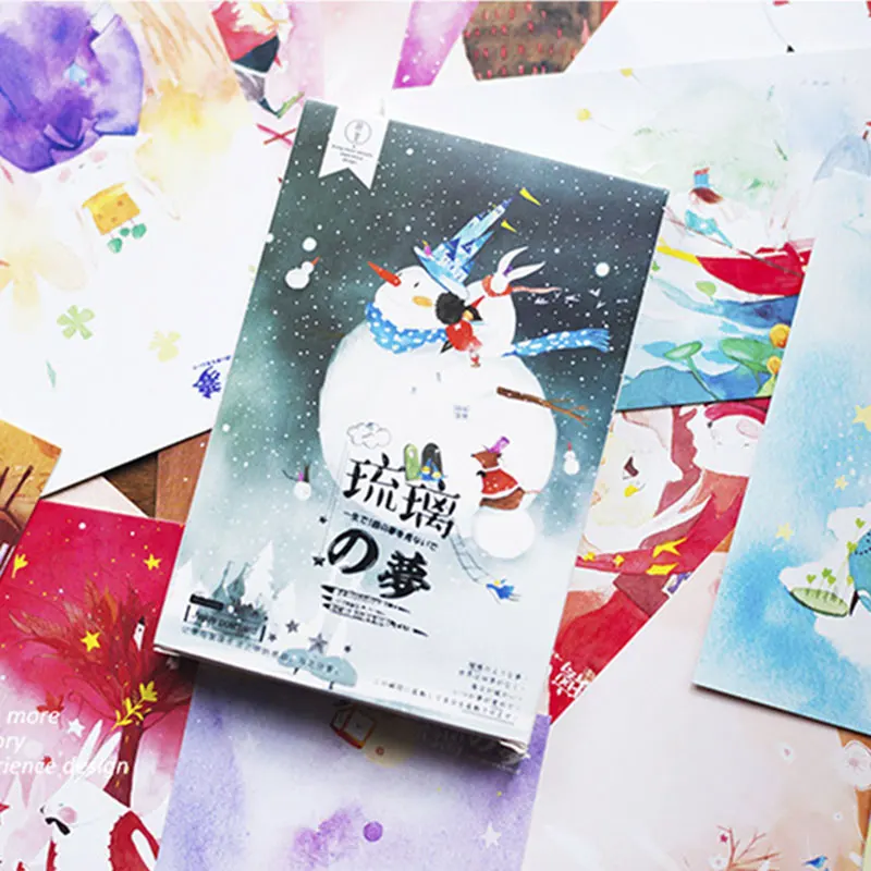 30 шт./лот Цветная глазурь мечта светящаяся открытка Новогодняя Рождество и день