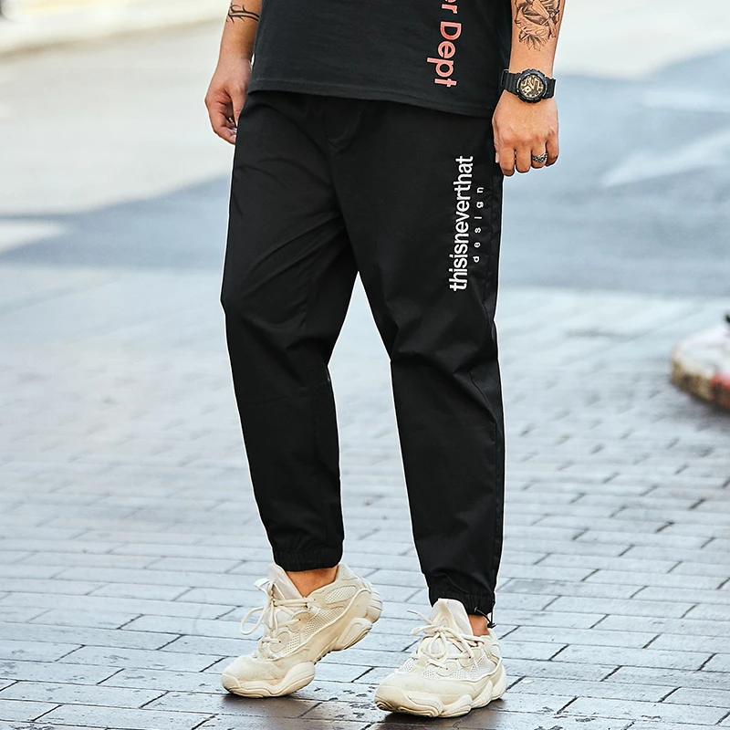 Мужские летние штаны с буклевой вышивкой повседневные девятью точками