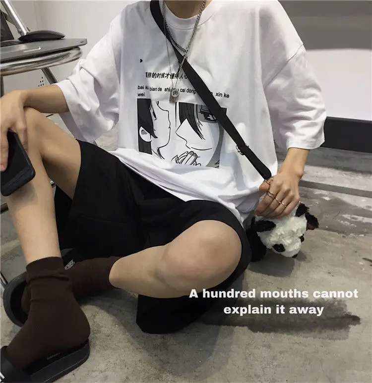 Летняя одежда, модная уличная футболка для пары, корейский стиль, Ulzzang, Harajuku, винтажный принт, короткий рукав, футболки для женщин, свободная футболка