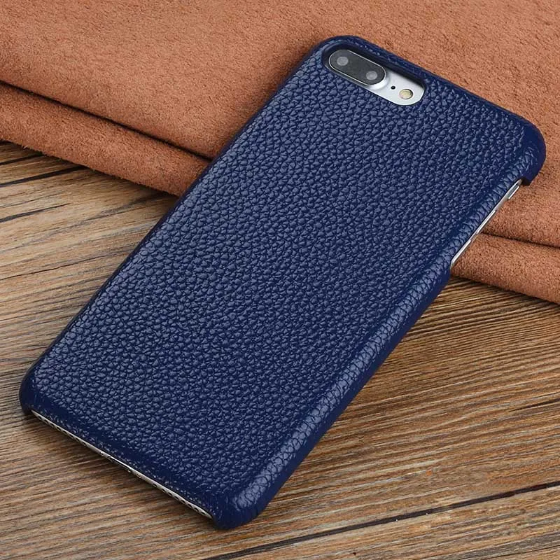 Чехол для телефона из натуральной кожи для iphone X XS XR XSMAX 6 6s 5 5S se 7 8 plus 11 Pro Max личи зернистый защитный чехол apple роскошный - Цвет: blue