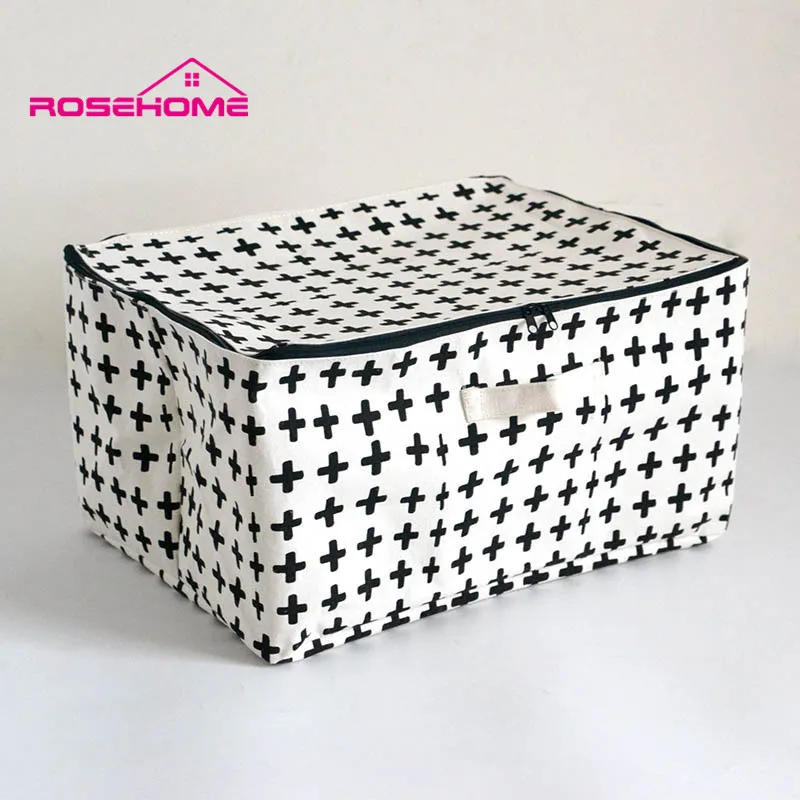 ROSEHOME краткое льняные и хлопковые Водонепроницаемый ящик для хранения с