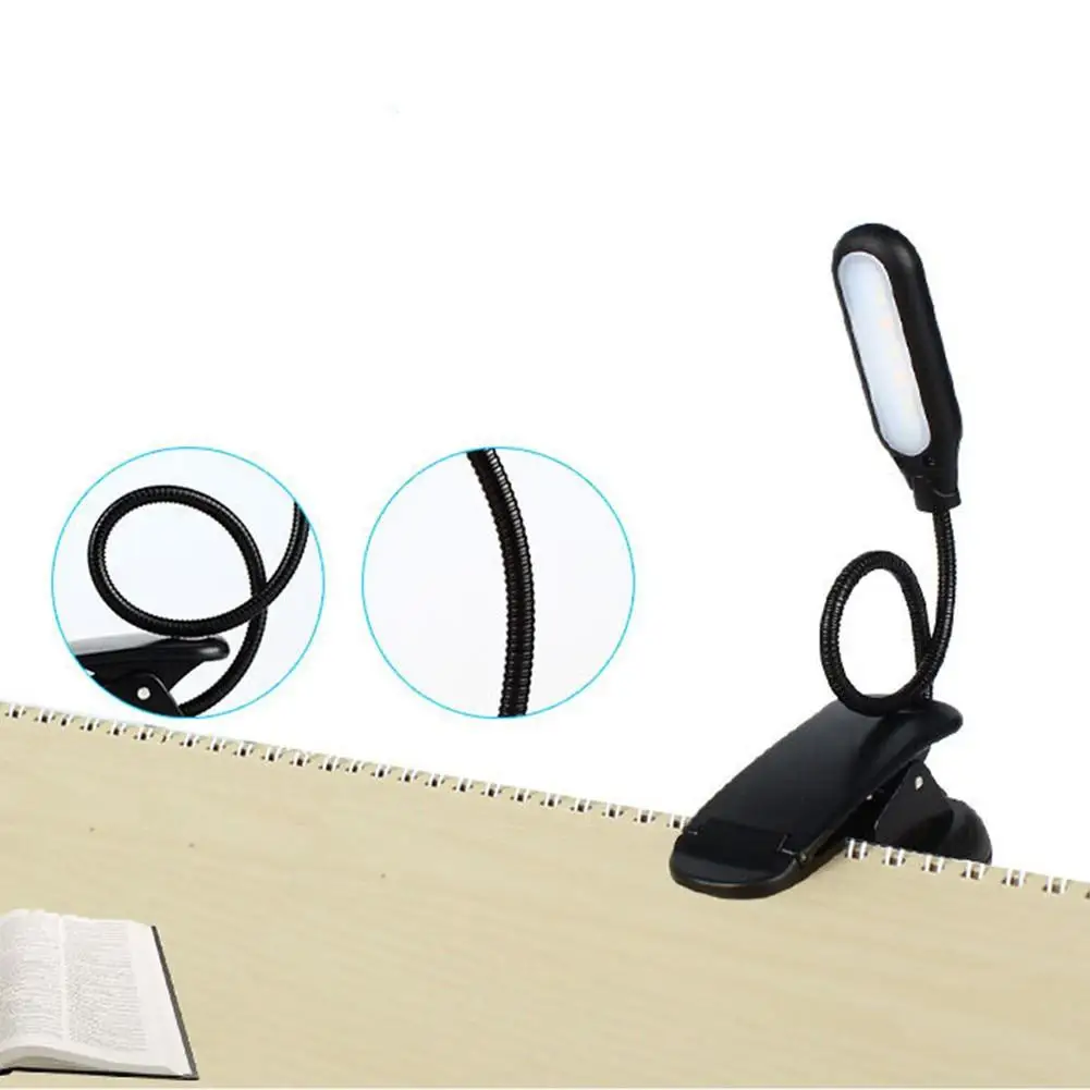 5 светодиодов настольная лампа для зарядки глаз с зажимом прикроватного чтения USB