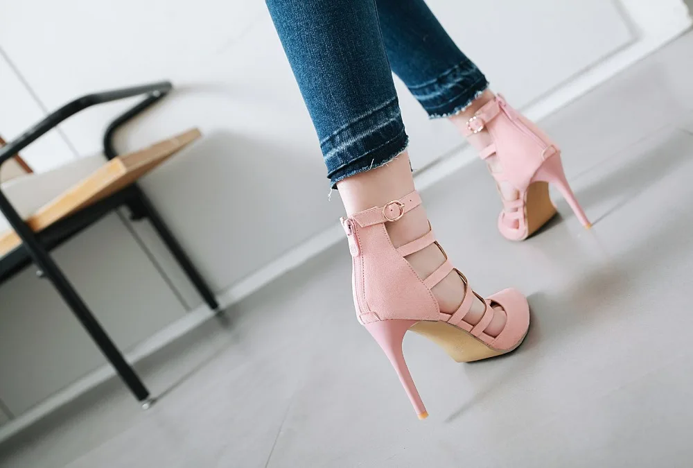 Lvabcженские летние сандалии; Туфли-гладиаторы; женская обувь; zapatos mujer; обувь на высоком тонком каблуке с перекрестной шнуровкой и молнией; обувь с оборками