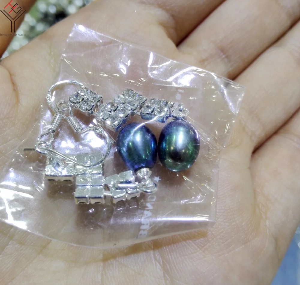 3 пар/лот Женские Ювелирные серьги 8 мм черные зеленые овальные жемчужные Сияющие