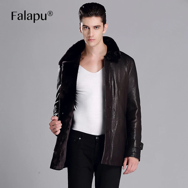 Новая модная зимняя мужская куртка falapu из натуральной кожи 81636|jacket fashion|jacket fashion