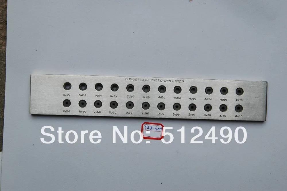 

YG8-600 Steel drawplate ,2.3~6 mm, 24 holes