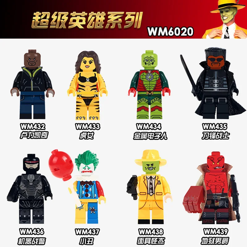 Single Sale WM6020 Metallo Stripper The Joker Mask Hell Boy Fixer Thuderbolts Luke Cage Blade Super Heroes Building Blocks | Игрушки и