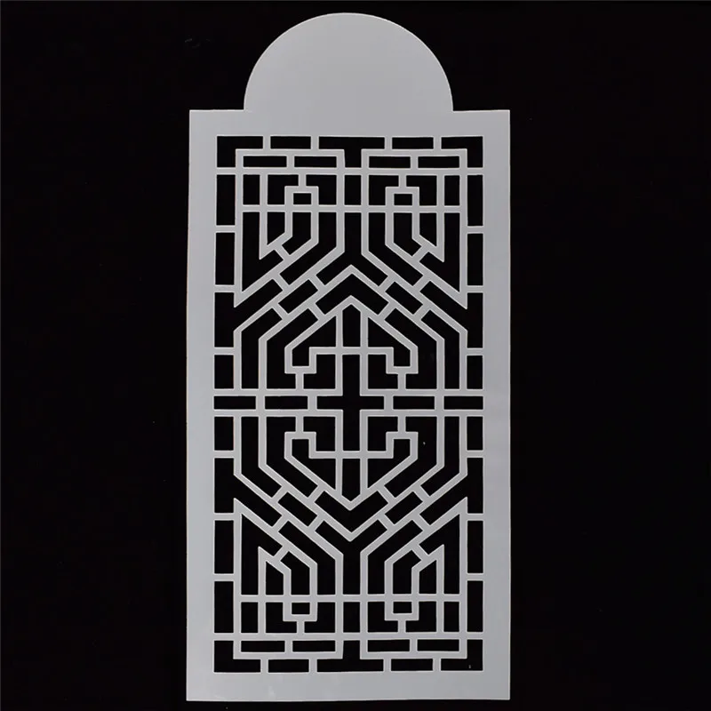 

1Pcs Retro Geometric Window grille Reusable Stencil Airbrush Painting DIY Art Decor Scrapbooking Album Crafts Free Shipping