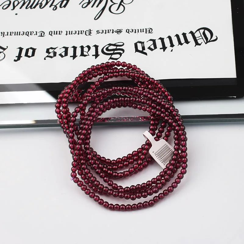 Wine Red Garnet Stone Bracelets Gem Buddha Beads For Women Strand Bracelet Men Jewelry Pulseras | Украшения и аксессуары