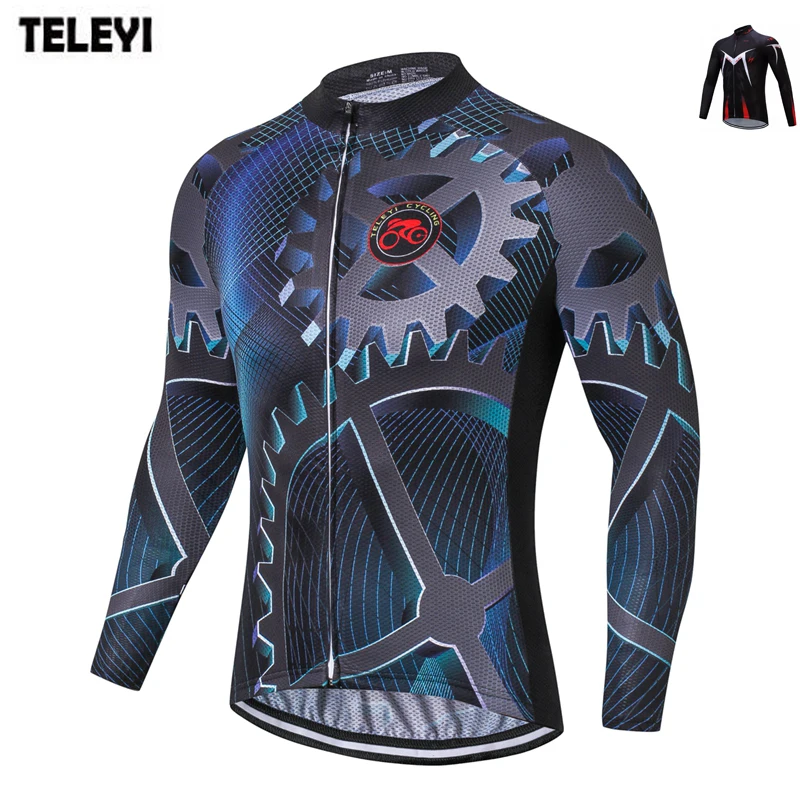 TELEYI Pro Team быстросохнущая Мужская одежда для велоспорта Джерси топы с длинным