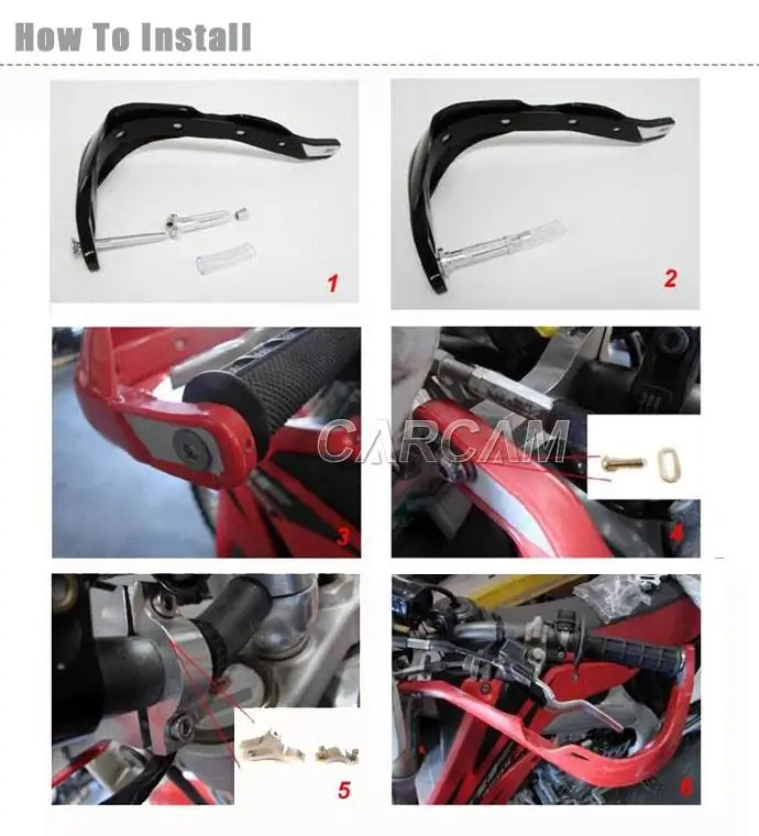 

Top Red 7/8" Motorcycle Hand Guards Handguard Dirt Pit Bike Motorcross Dual Purpose Snowmobile ATV Motorbike Cruiser Scooter