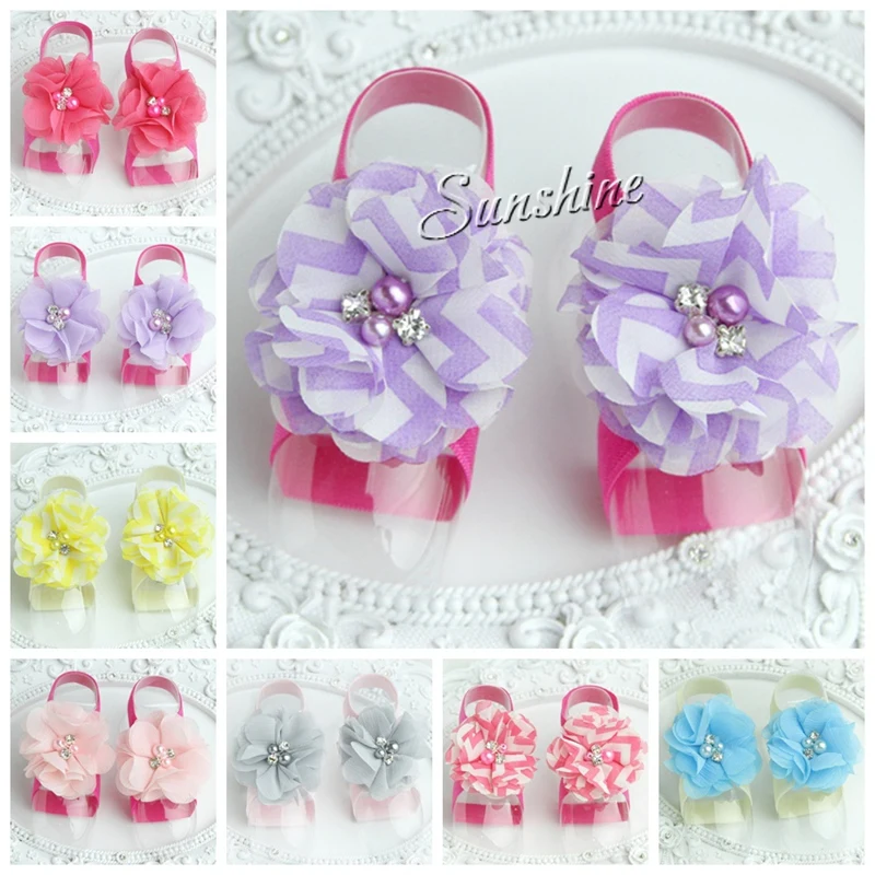 2015 Girls lace flowers baby shoes Rhinestone/pearl calcados infantis infant cute Boutique Barefoot Shoes #2X0209 10 pair/lot |