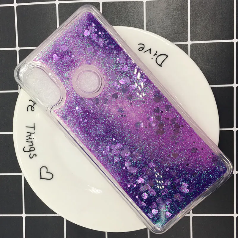 purple Чехол с динамическим жидким блеском для Xiaomi Redmi 7 5A 5 Plus 6 Pro Note 7 Mi 9 8 A1 5X A2 Lite 6X F1 Блестящий Мягкий чехол из ТПУ - Цвет: purple