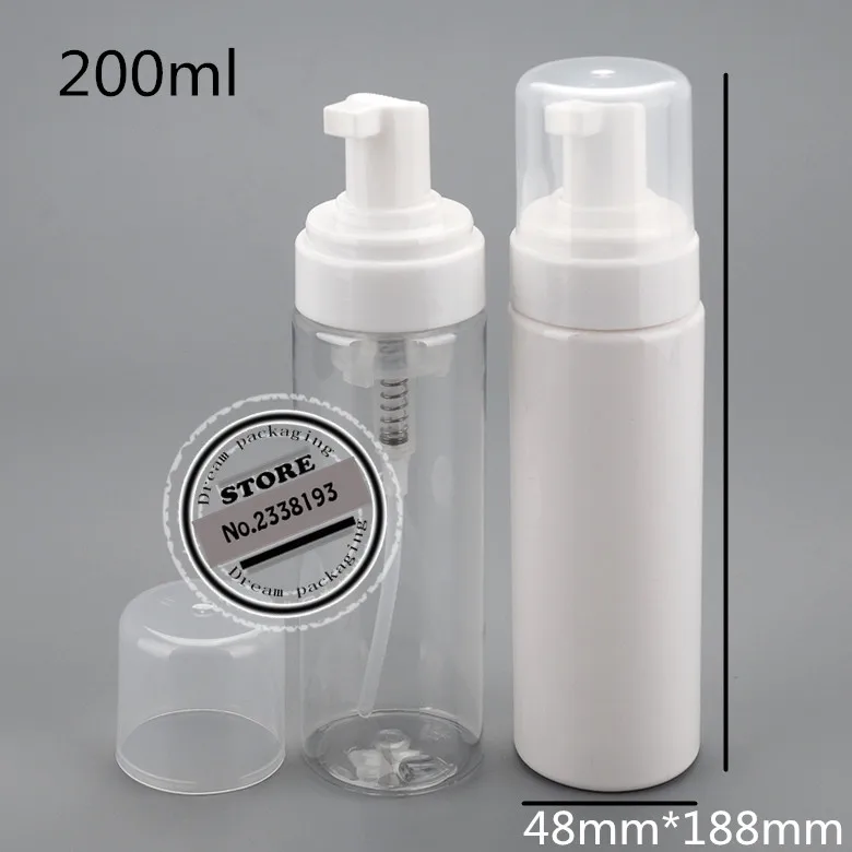 

25pcs/lot 200ML foaming PET bottle DIY foam bubble blister empty PET plastic pump bottles container for cosmetic