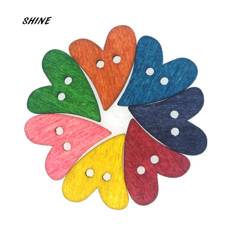 50 шт. деревянные пуговицы в форме сердца | Дом и сад