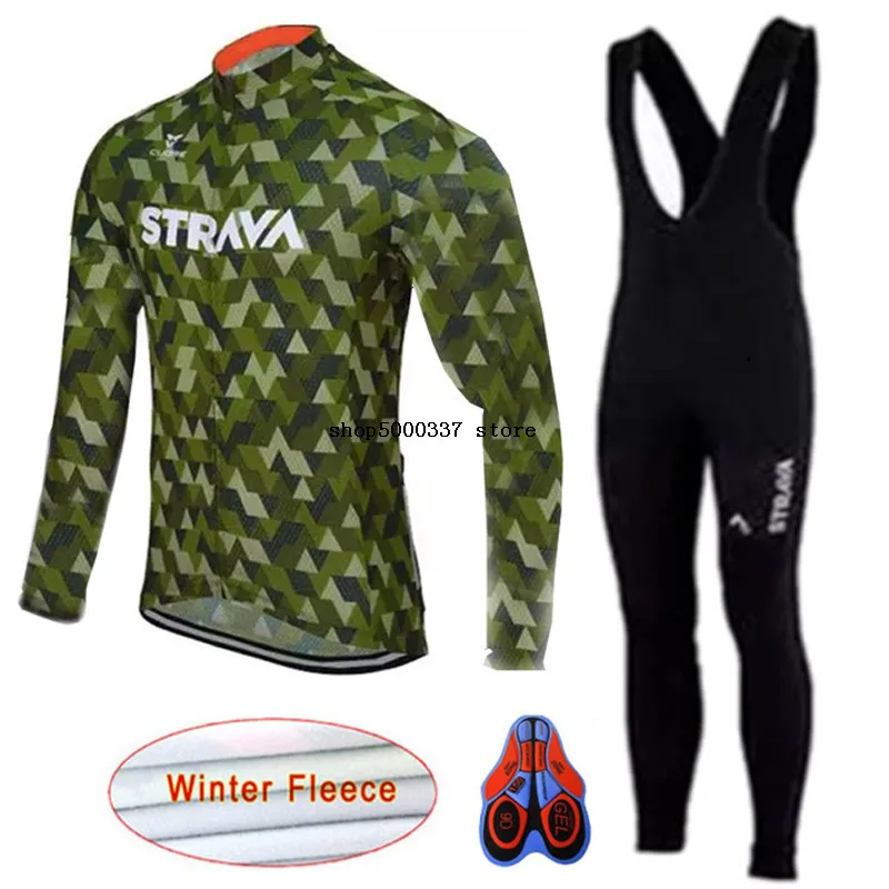 Cycling Jersey 2019 Strava Long Sleeve Winter Thermal Fleece Wear Bicycle MTB Bike clothing Maillot Ropa Ciclismo Hombre 9D GEL | Спорт и
