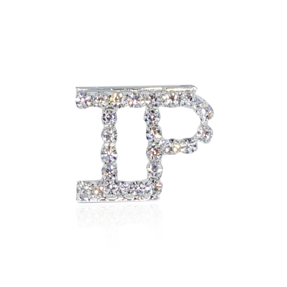 Грандиозный Сияющий серебряный цвет стразы брошь булавка &quotIP&quot буква для Мэри