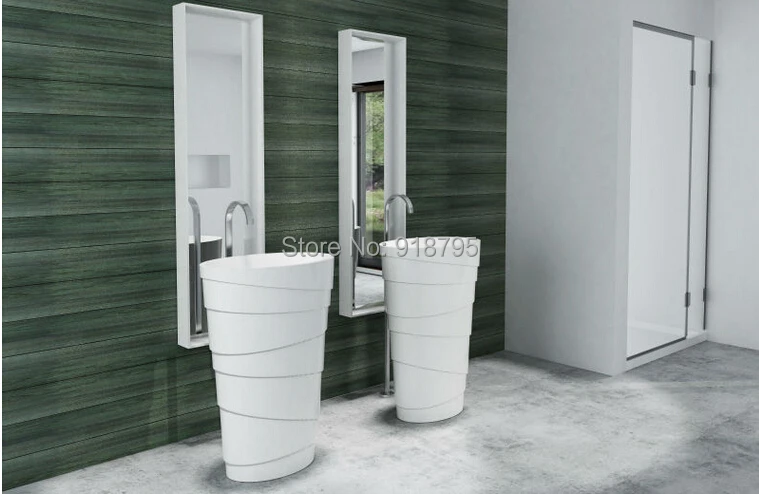 Corian умывальник на пьедестале для ванной комнаты отдельно стоящая матовая