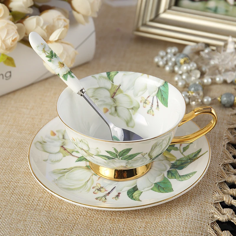 200MLFine Костяной фарфор кофейные чашки и блюдца ложка набор tazas де кафе эспрессо