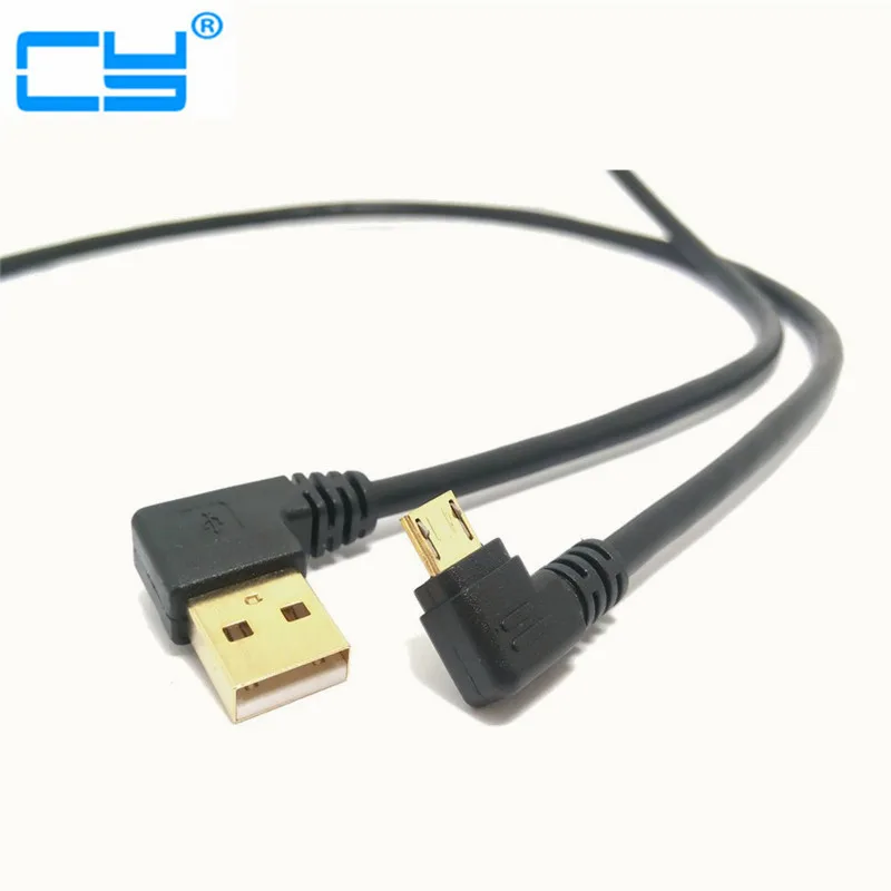 

15cm short 1m Gold plated Right Angle Micro USB to Left Angled USB Tpye A Male 90 Degree Cable Data Charge Cord