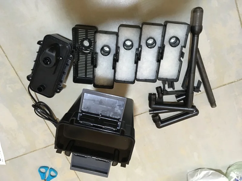 water grass external filter 500L/h multi-layer filtration energy-efficient for fish tank nano aquarium | Дом и сад