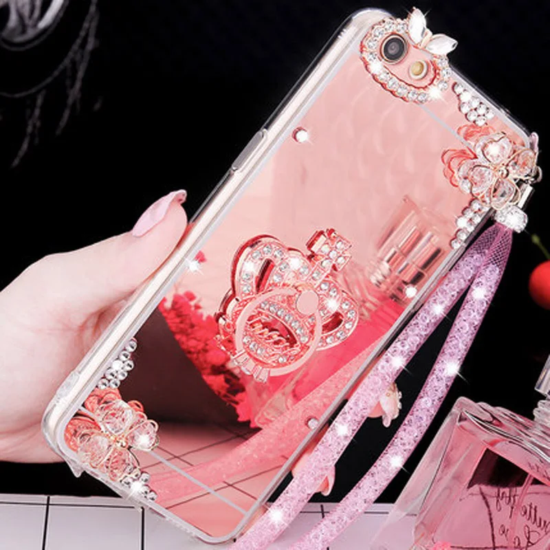 Handmade Crown Diamond Rhinestone Mirror Soft TPU cover Case For Xiaomi A1/5X/Max 2/Mix 2 redmi 4x/5 plus/redmi Note 3 4X 5A/ |