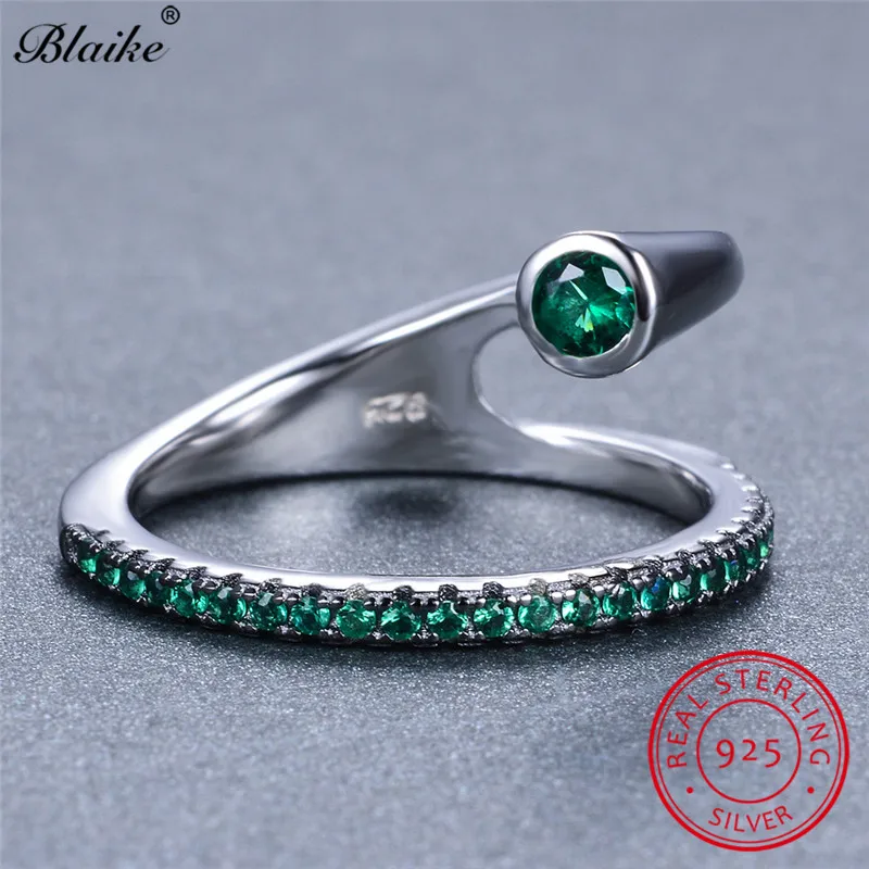 Blaike реальные 925 пробы серебряные кольца для женщин минималистский укладки волна