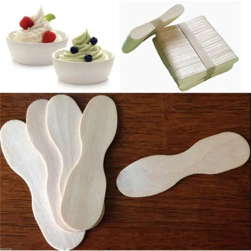 50 шт. натурального дерева Щупы для мангала ложка мороженого DIY эскимо выпечки