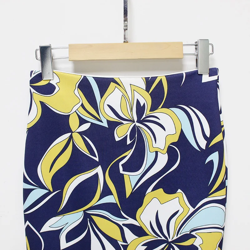 Женская юбка карандаш с цветочным принтом средней длины|saia feminina|skirt femalepencil midi skirt |