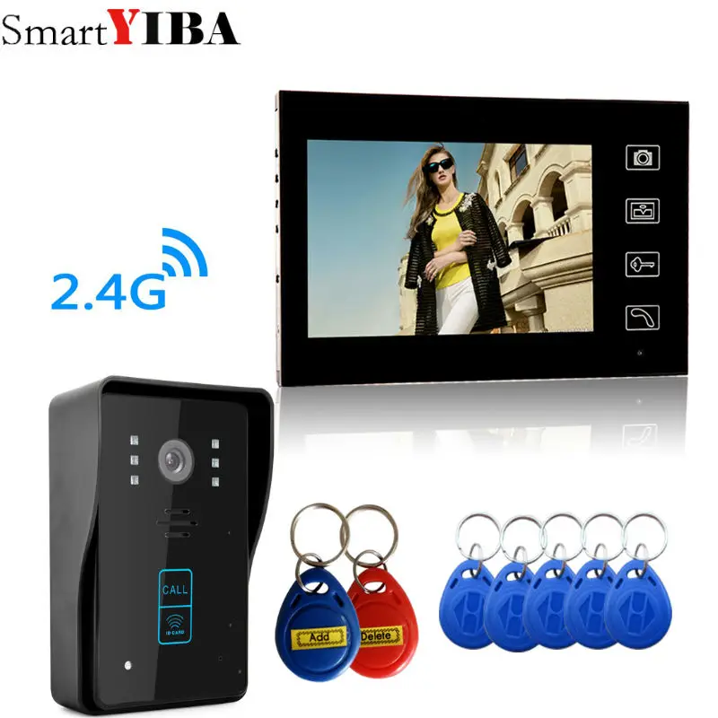 SmartYIBA 2 4G 7 &quotTFT беспроводной видеодомофон домофон дверной звонок домашняя камера