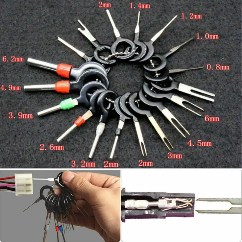 

18X Wire Terminal Removal Tool Car Electrical Wiring Crimp Connector Pin Kit