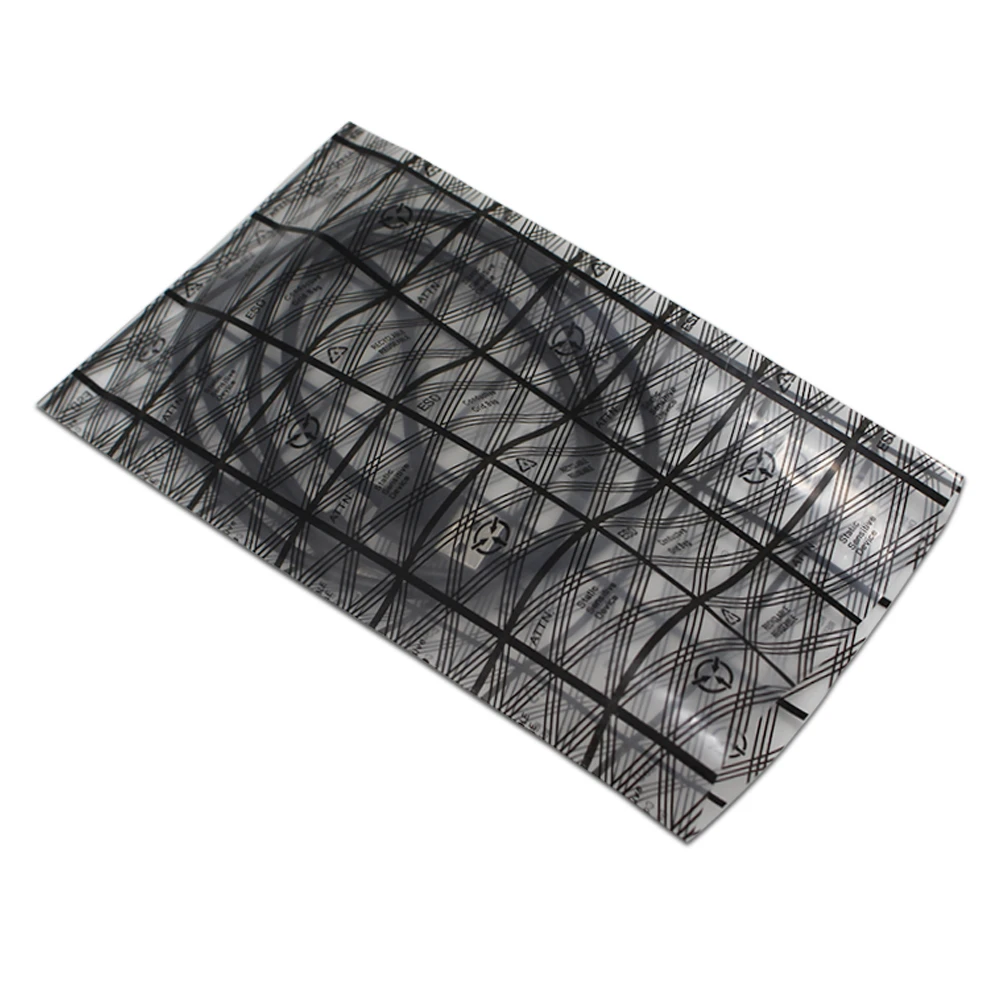 

100pcs/lot Open Top Anti-static Grid Printed Shielding Plastic Bag Instrument Electronic Packing Pouches Antistatic Bag 11 sizes