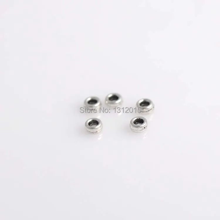 

Оптовые Бусины! Горячая Распродажа, круглые антикварные серебряные бриллианты, принадлежности для изготовления ювелирных изделий 4x2 мм, 100 ...