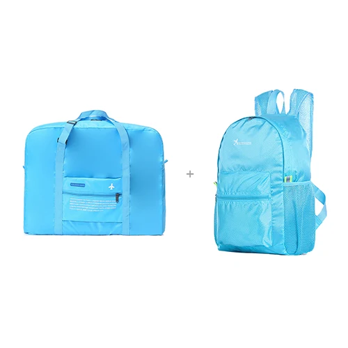 2Pcs Blue Водонепроницаемые складные дорожные сумки, сумка для одежды, портативная мужская сумка для ноутбука, вместительная сумка для багажа, чемодана, органайзер, аксессуары - Цвет: 2Pcs Blue