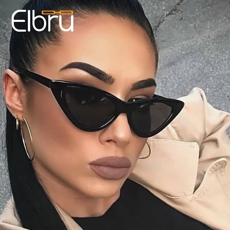 Очки Elbru кошачий глаз женские модные солнцезащитные брендовые винтажные