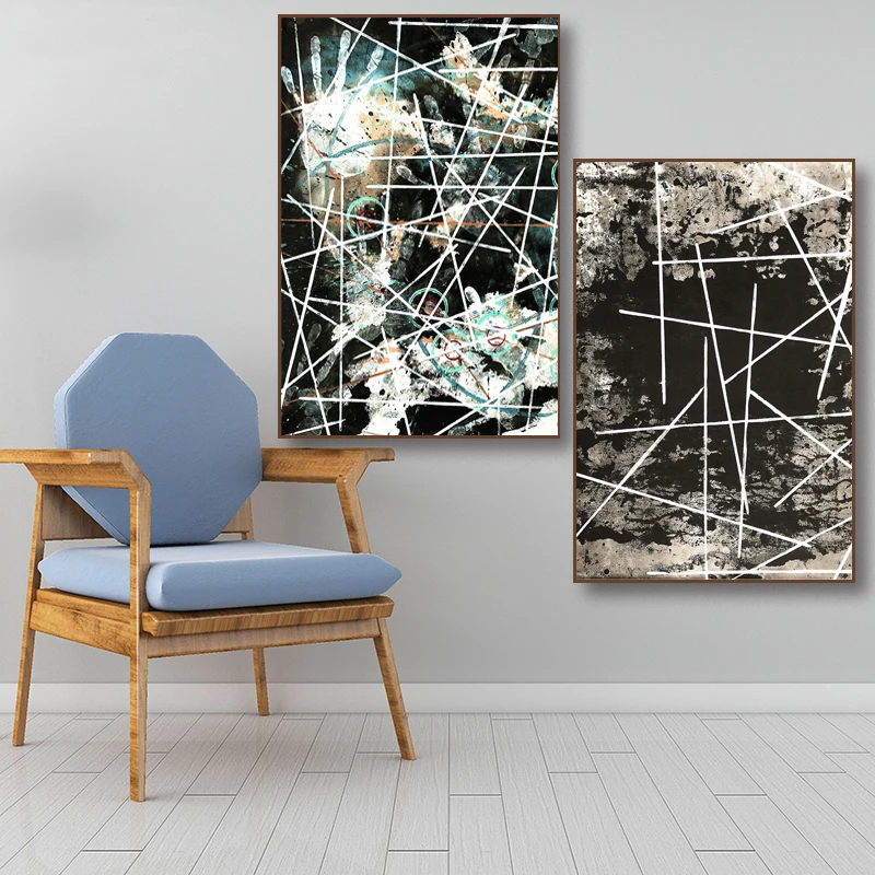 Classical abstract Line Handprint Decorative Canvas Painting Posters and Prints Wall Art Pictures for Living Room Nordic Decor | Дом и сад