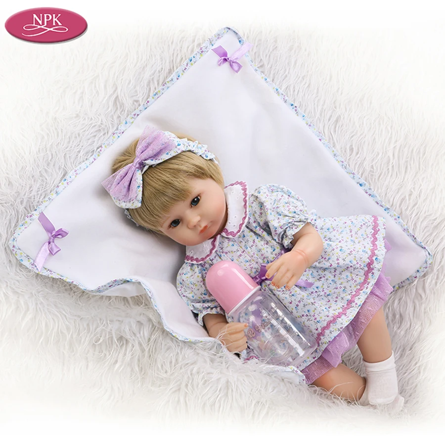 NPK 40 см силиконовая кукла для новорожденных игрушки девочек мягкая ткань боди